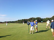 Max Homa approach shot in Sunday morning foursomes MaxHoma-WalkerCup-NationalGolfLinks.jpg