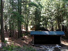 A lean-to on Weller Pond at the campsite where Martha Reben spent six summers with guide Fred Rice. Middle Saranac Lake - Lean-to.jpg