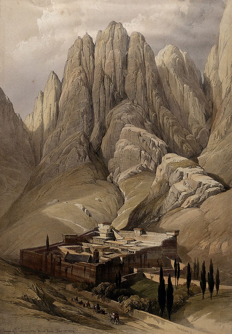 Monastery of St. Catherine beneath Mount Sinai. Coloured lit Wellcome V0049451.jpg