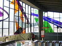 Abstract design by Marcelle Ferron at a Metro station in Montreal, Canada