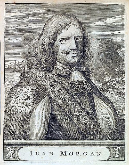 Welsh buccaneer Henry Morgan from Piratas de la America (1681) by Alexandre Exquemelin