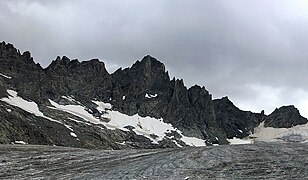 Mount Woodrow Wilson über dem Mammoth Glacier