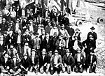 Thumbnail for File:Mt Boppy Gold Mine Miners who were starting their shift (Sydney Mail Wed 12 Jul 1905 Page 97 ).jpg