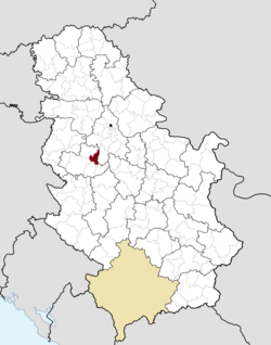 拉伊科瓦茨在塞尔维亚的位置