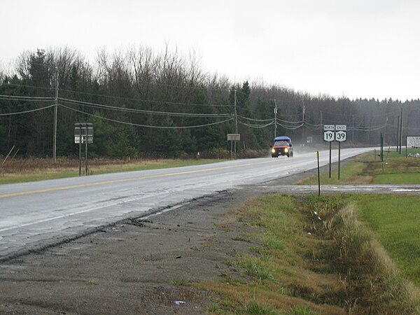 NY 19 north and NY 39 east in Pike