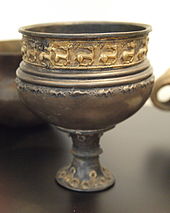 Partly reconstructed Nordrup Silver Goblet showing similar rear-facing animals at National Museum of Denmark Nordrup Goblet.jpg