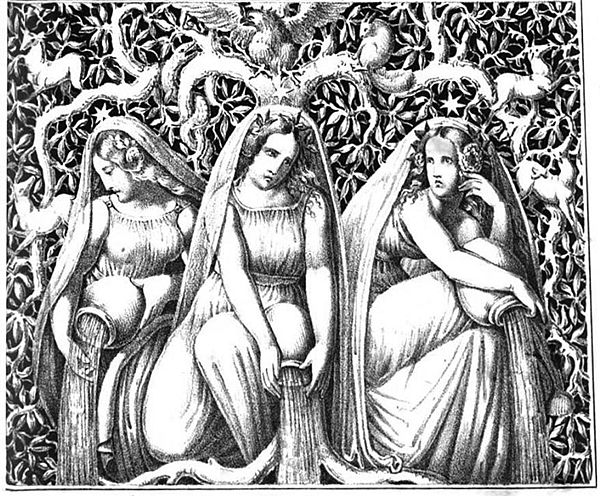 "Norns" (1832) from Die Helden und Götter des Nordens, oder das Buch der Sagen