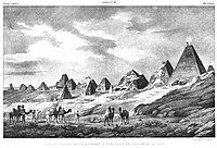 Pyramids of Meroe (Begarawiyah) in 1821