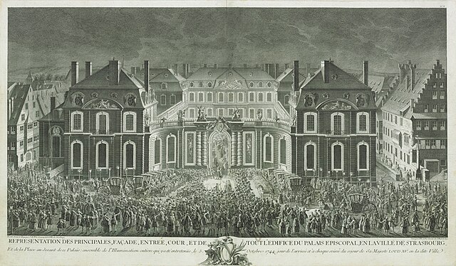 The palace on 5 October 1744, during a visit of King Louis XV of France