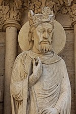 A sculpture from the Portal of Saint Anne of the Cathedral of Notre Dame Paris - Cathedrale Notre-Dame - Portail Sainte Anne - PA00086250 - 008.jpg