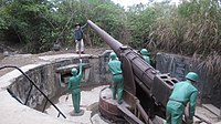 A Modèle 1910 coastal defense gun at Cat Ba Island Vietnam.