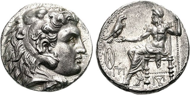 Coin of Philip III Arrhidaios struck under Perdiccas in Babylon, circa 323-320 BC. AR Tetradrachm (17.20 g, one h). Head of Herakles left, wearing lio