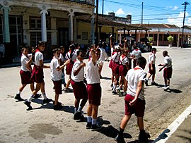 Pioneers in the city center of Placetas