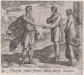 Plate 81- Erysichthon Selling his Daughter (Diversas induta Mitra diversis divenditur), from Ovid's 'Metamorphoses' MET DP866522.jpg