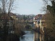 Le pont qui joint Le Pont-de-Beauvoisin (Isère) et Le Pont-de-Beauvoisin (Savoie).