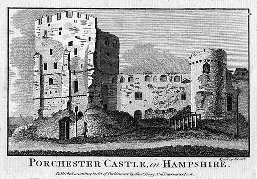 Portchester Castle 1786 print