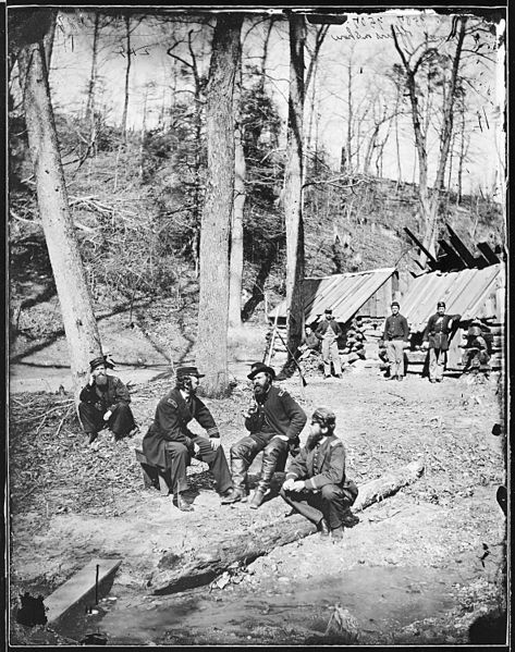 File:Prof. Maillefert and Naval Officers at Torpedo Station on James River. Probably taken in April or May 1865. Prof.... - NARA - 524638.jpg