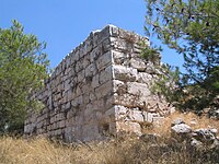 The remains of the Crusader tower at Qula. The village مسجد was located about 10m to the east of it.