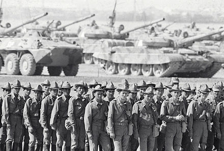 Soviet troops in 1986 during the Soviet–Afghan War