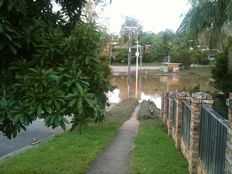 File:Receding flood water on Sunset Road in Kenmore.jpg