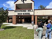 Front entrance of Richmond Hill High School in Richmond Hill, Georgia