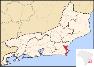 Location of Cabo Frio in the state of Rio de Janeiro