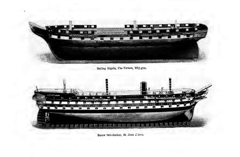 File:Sailing frigate The Vernon and Screw Two-decker St. Jean d'Acre.png