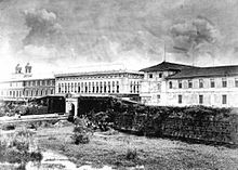 Santa Lucia Gate, Intramuros, Manila overlooking San Agustin, San Ignacio Church belltowers and Ateneo de Manila where Jose Rizal once studied. Santa-lucia-gate-intramuros.jpg