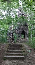 Remains of a medieval castle complex and artificial ruins