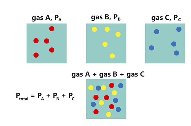 Schematic showing the concept of Dalton's Law.