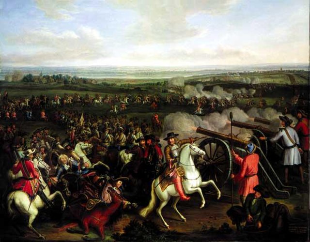 Brandenburg's victory over Swedish forces at the Battle of Fehrbellin in 1675