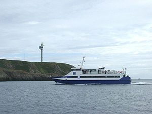 La vedette rapide André Colin en approche d'Ouessant