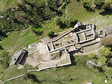 Drone photography: Serravalle castle, Switzerland from above