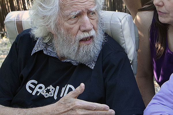 Shulgin at the home-based lab on his property, known as "the Farm", 2009