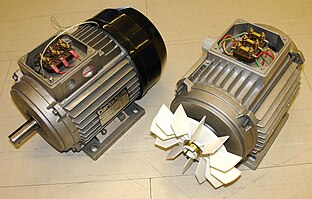 Ротор та статор асинхронної машини 0,75 кВт, 1420 об/хв, 50 Гц, 230-400 В, 3,4-2,0 A