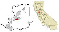 Ubicación en el condado de Solano y el estado de California