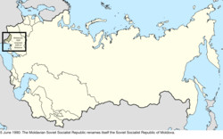 Map of the change to the Soviet Union on 5 June 1990