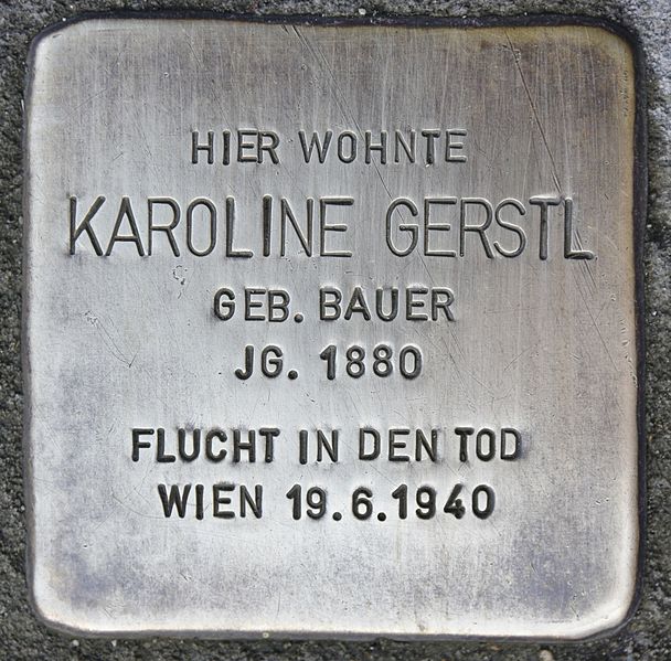 File:Stolperstein für Karoline Gerstl.JPG