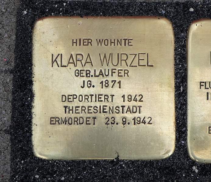 File:Stolperstein für Klara Wurzel, Sonnenstraße 3, Chemnitz.JPG