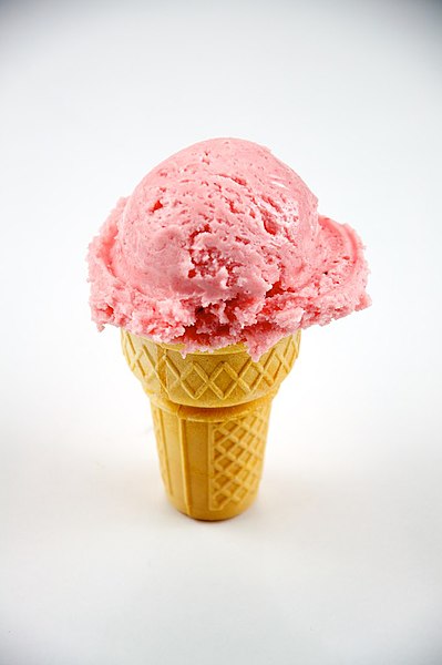 File:Strawberry Ice Cream Cone (5076899310).jpg