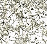 Syski i Lutosławice na mapie D. Gilly (1802-1803)