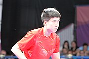 Deutsch: Tischtennis bei den Olympischen Jugendspielen 2018; Tag 9, 15. Oktober 2018; Mixed, Finale, Mixed-Doppel – Tomokazu Harimoto (JPN) Vs Wang Chuqin (CHN) 3:1 English: Table tennis at the 2018 Summer Youth Olympics at 15 October 2018 – Mixed Final, Mixed-Double – Tomokazu Harimoto (JPN) Vs Wang Chuqin (CHN) 3:1