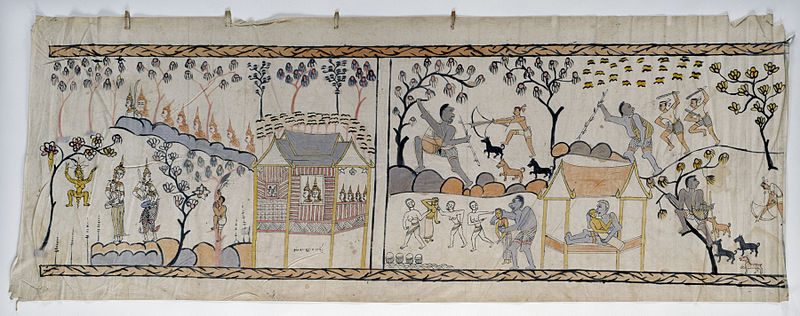 File:Thai - Narrative Scroll - Vessantara Jataka - Walters 35288.jpg