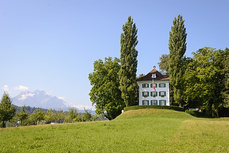 Tribschen Wagner Museum mit Pilatus