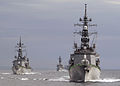 US Navy 061027-N-4649C-074 The Japanese anti-submarine warfare destroyer Onami (DD 111), leads a flotilla of ships from the Japan Maritime Self-Defense Force during a fleet review practice.jpg
