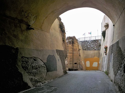 Underpass 'Porta a terra' under the Medicean bastions (1555), Portoferraio, Tuscany, Italy