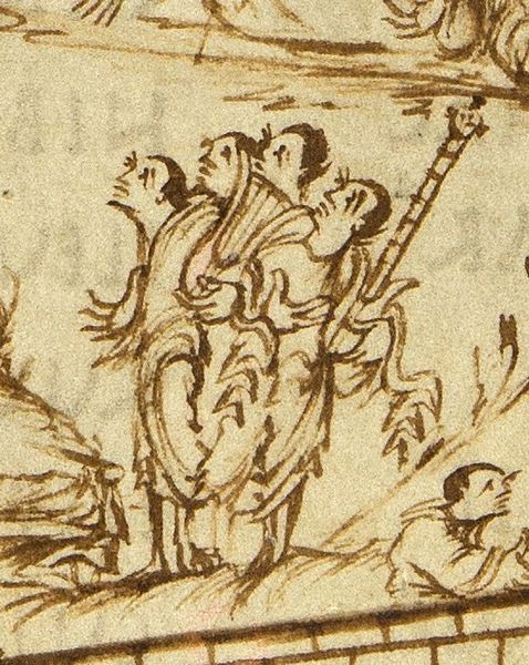 France, Utrecht Psalter, c. 850. During the Carolingian Renaissance an Anglo Saxon artist drew an image of a cythara with frets.