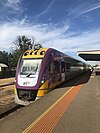 A typical V/Line train arriving in Stratford.