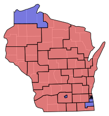 Senate partisan representation
Democratic: 8 seats
Republican: 25 seats WI Senate Partisan Map 1955.svg