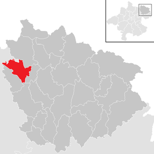 Location of the municipality of Waldburg (Upper Austria) in the Freistadt district (clickable map)